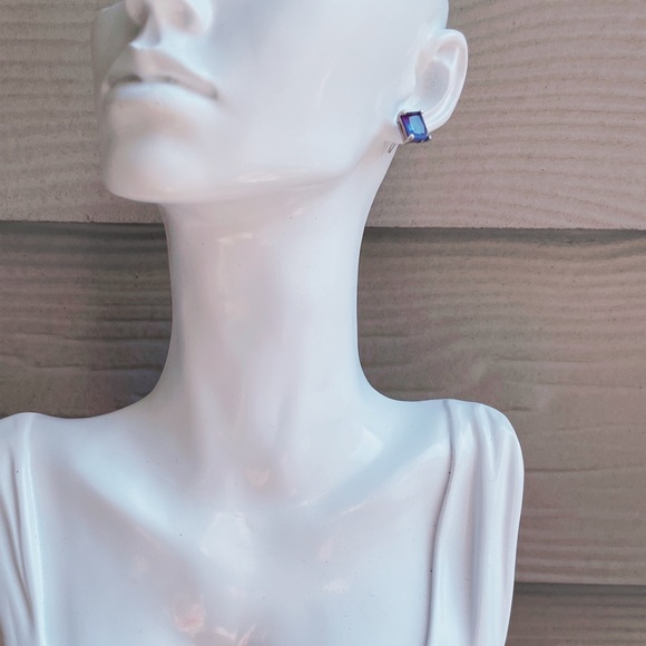 Sterling Silver Azure Stud Earrings - Picture 4 of 4